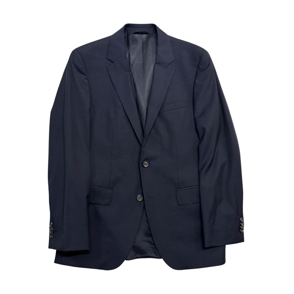 Hugo Boss 36R 31x30 Navy Blue 2pc Pant Suit The James3/Sharp5 Wool Flat Front